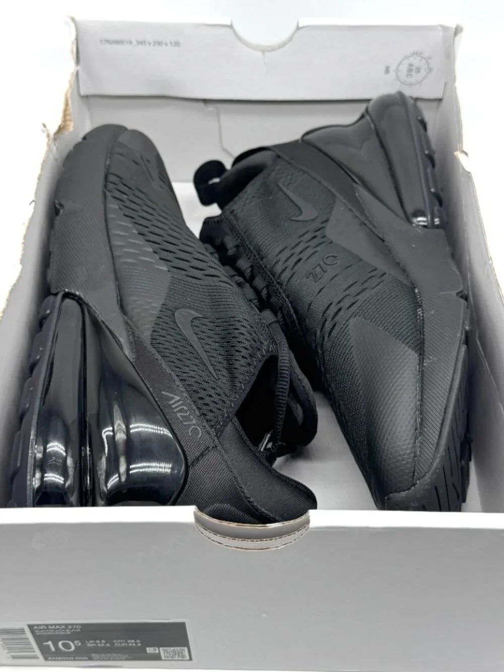 Nike Mens Air Max 270 Black Shoes Sz 10.5 New w/ Marks Activewear AH8050-005